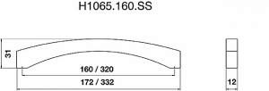 Bow handle, 320mm, stainless steel effect