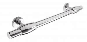 Handle, barrel design, 160mm, solid brass, chrome finish