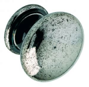 Knob, 33mm, die-cast, pewter effect