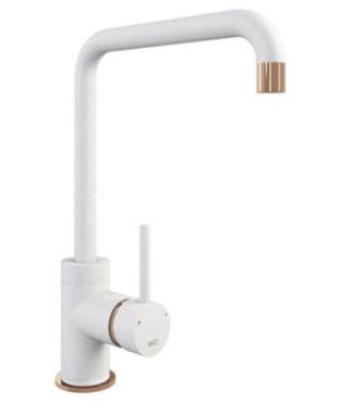 Polar White Purquartz Courbe Squared Spout Kitchen Taps