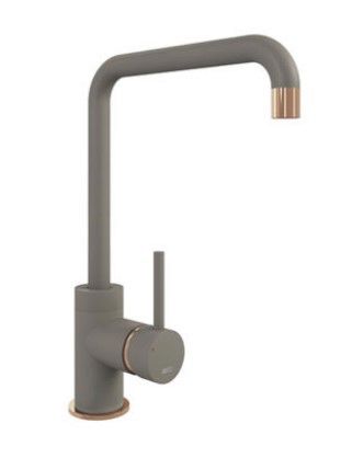 Metallic Grey Purquartz Courbe Squared Spout Kitchen Taps