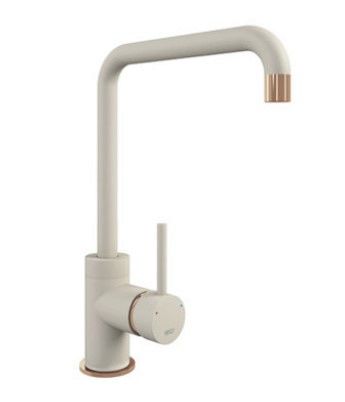 Champagne Purquartz Courbe Square Spout Kitchen Taps