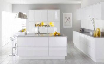 Malmo High Gloss White Handleless - Burbidge Malmo High Gloss White Handleless - Burbidge