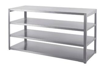 Nordic Line - Side table with shelving 180 cm (Stainless)