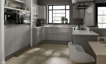 Second Nature Remo Collection  High Gloss Dove Grey Handleless