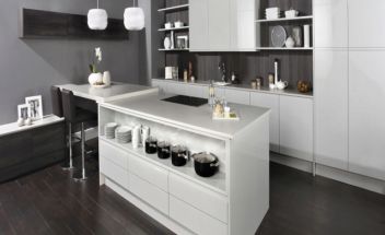 Burbidge Malmo Collection Gloss Light Grey Handleless Burbidge Malmo Collection Gloss Light Grey Handleless