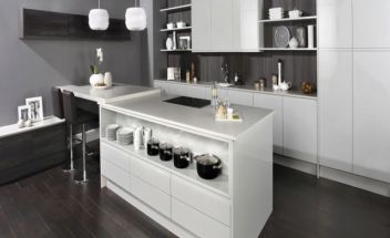 Burbidge Malmo Collection Gloss Light Grey Handleless 