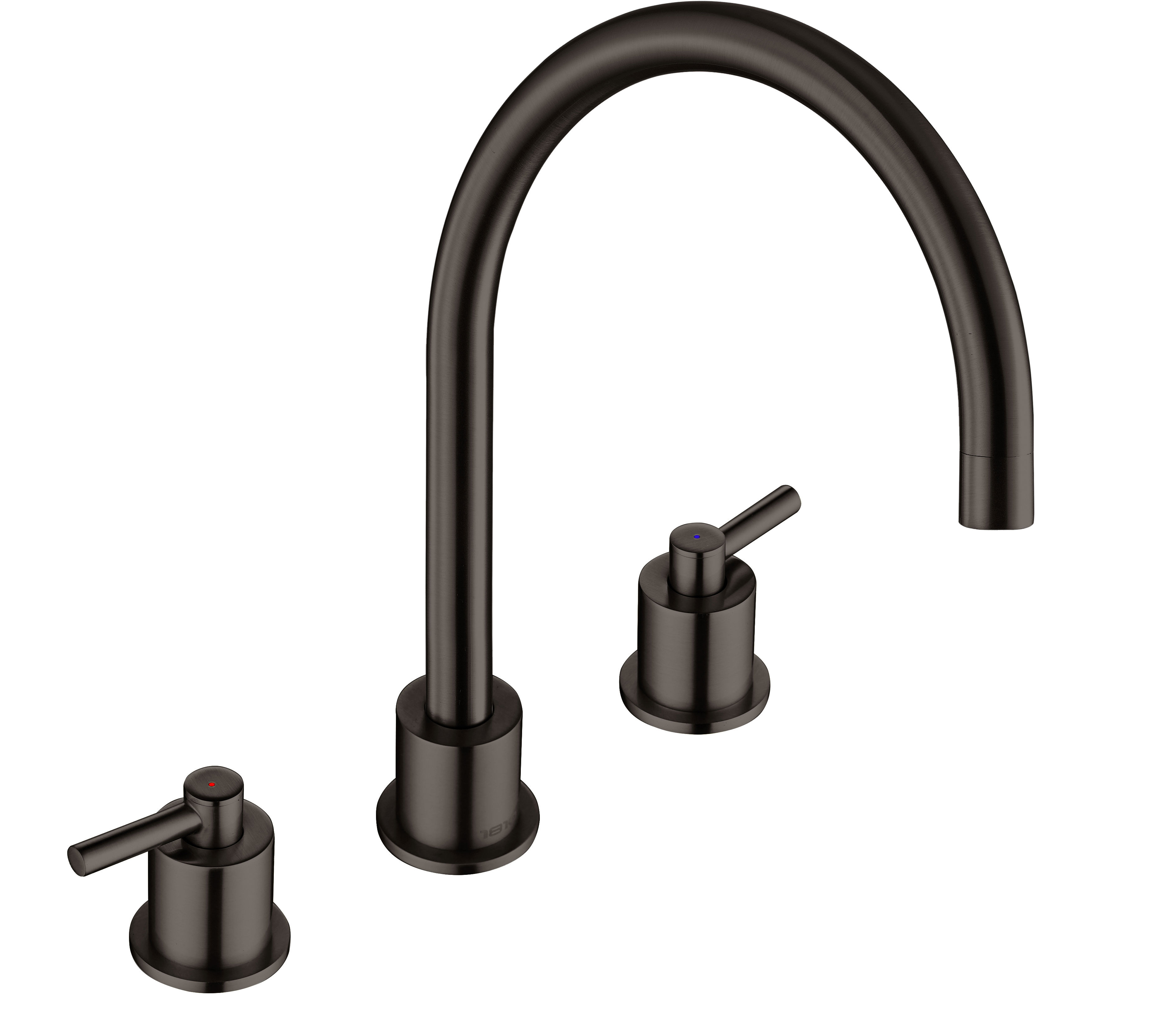 Gun Metal Aero 3 Hole Kitchen Taps