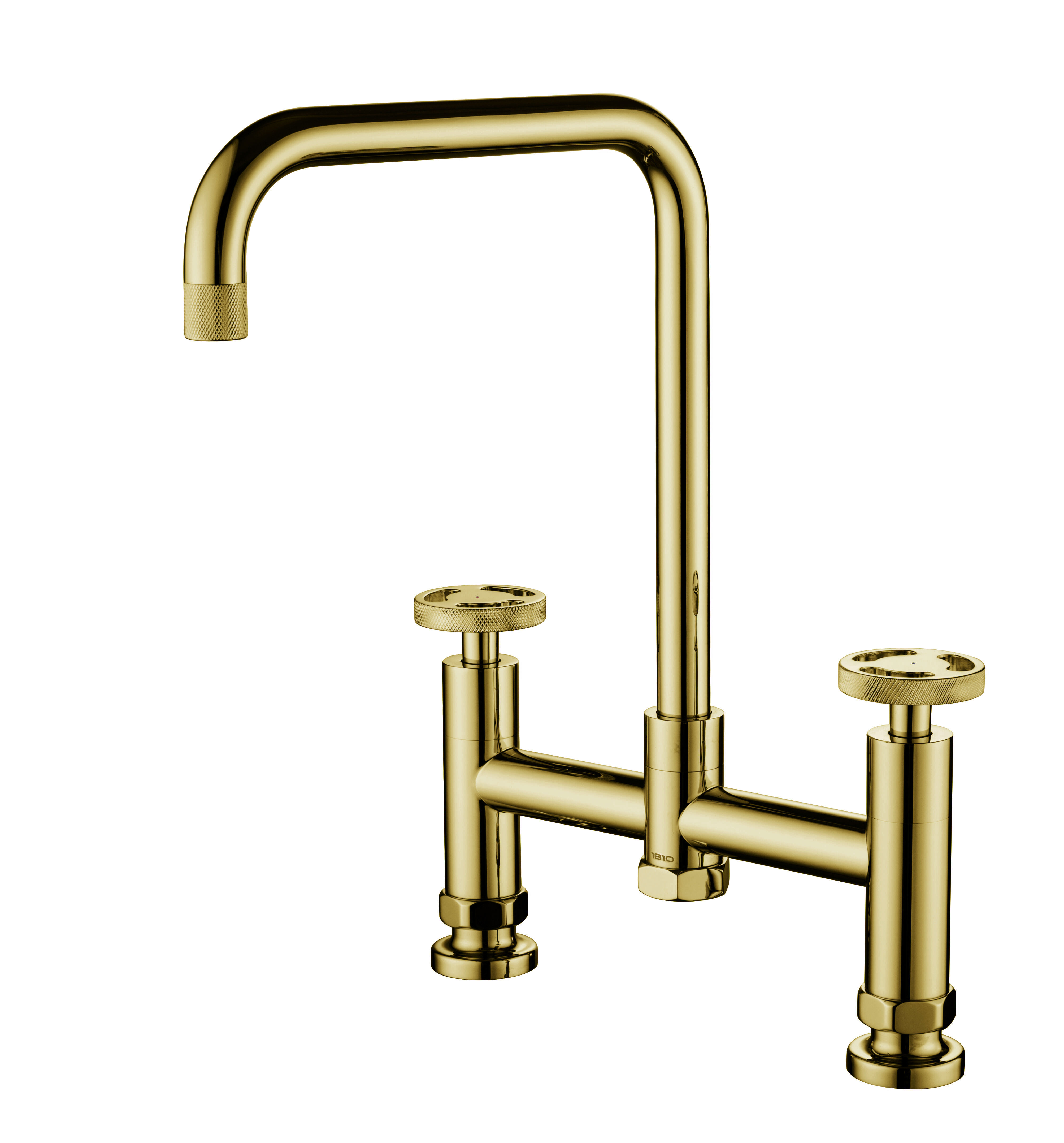 Gold Brass Henry Holt Bridge Mixer Kitchen Taps