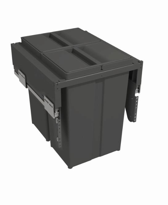 Waste Bin 58 L anthracite 484mm H 412mm W , min cabinet width 400mm 