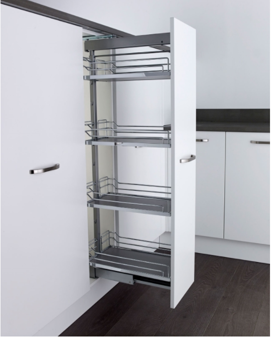Kessebhmer Dispensa Chrome Arena Studio Larder Pull-out for 300mm cabs Unhanded