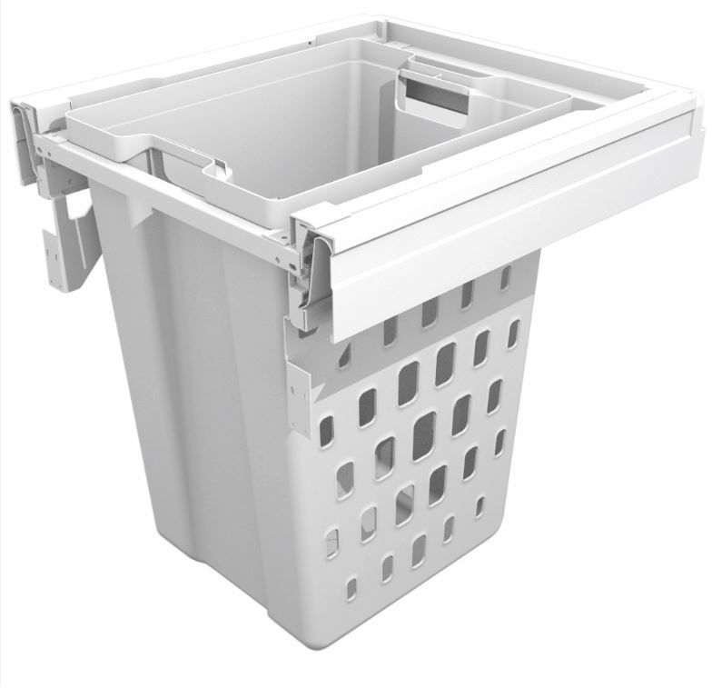 Laundry Basket 50 L White 506mm H 473mm W , min cabinet width 500mm