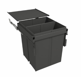 Waste Bin 80 L Grey 505mm H , min cabinet width 600mm