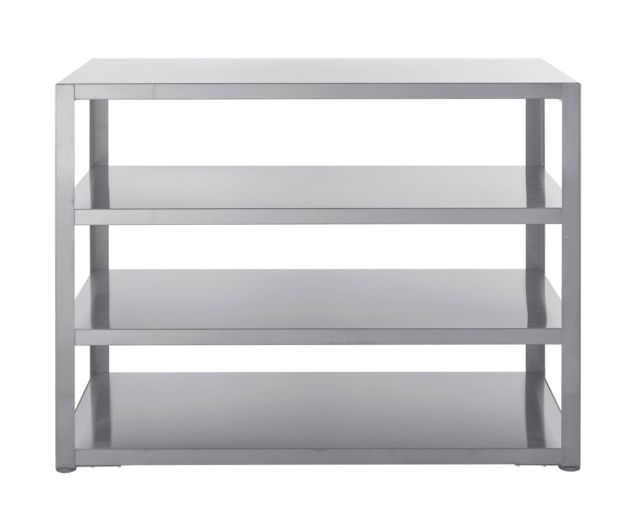 Nordic Line - Side table with shelving 120 cm (Stainless)
