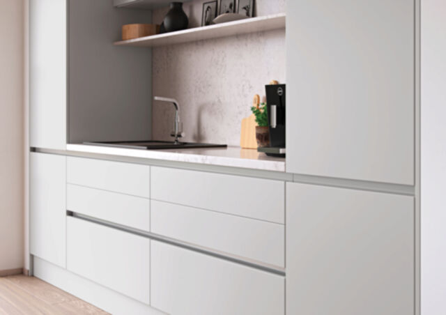 Zola Matt Light Grey True Handleless - Kitchen Stori 