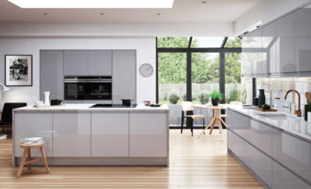 Strada Gloss Dust Grey Handleless - Kitchen Stori