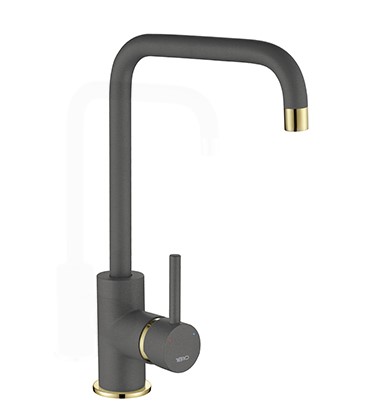 Courbe Squared Spout Tap Gold/Brass - Purquartz (Concrete)