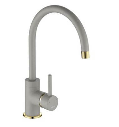 Courbe Curved Spout Tap Gold/Brass - Purquartz (Grey)