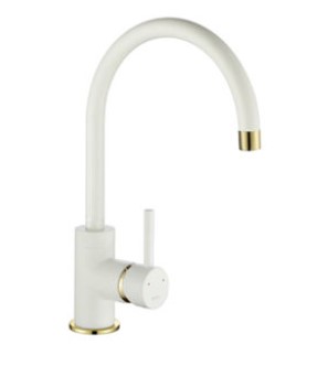 Courbe Curved Spout Tap Gold/Brass - Purquartz (White)