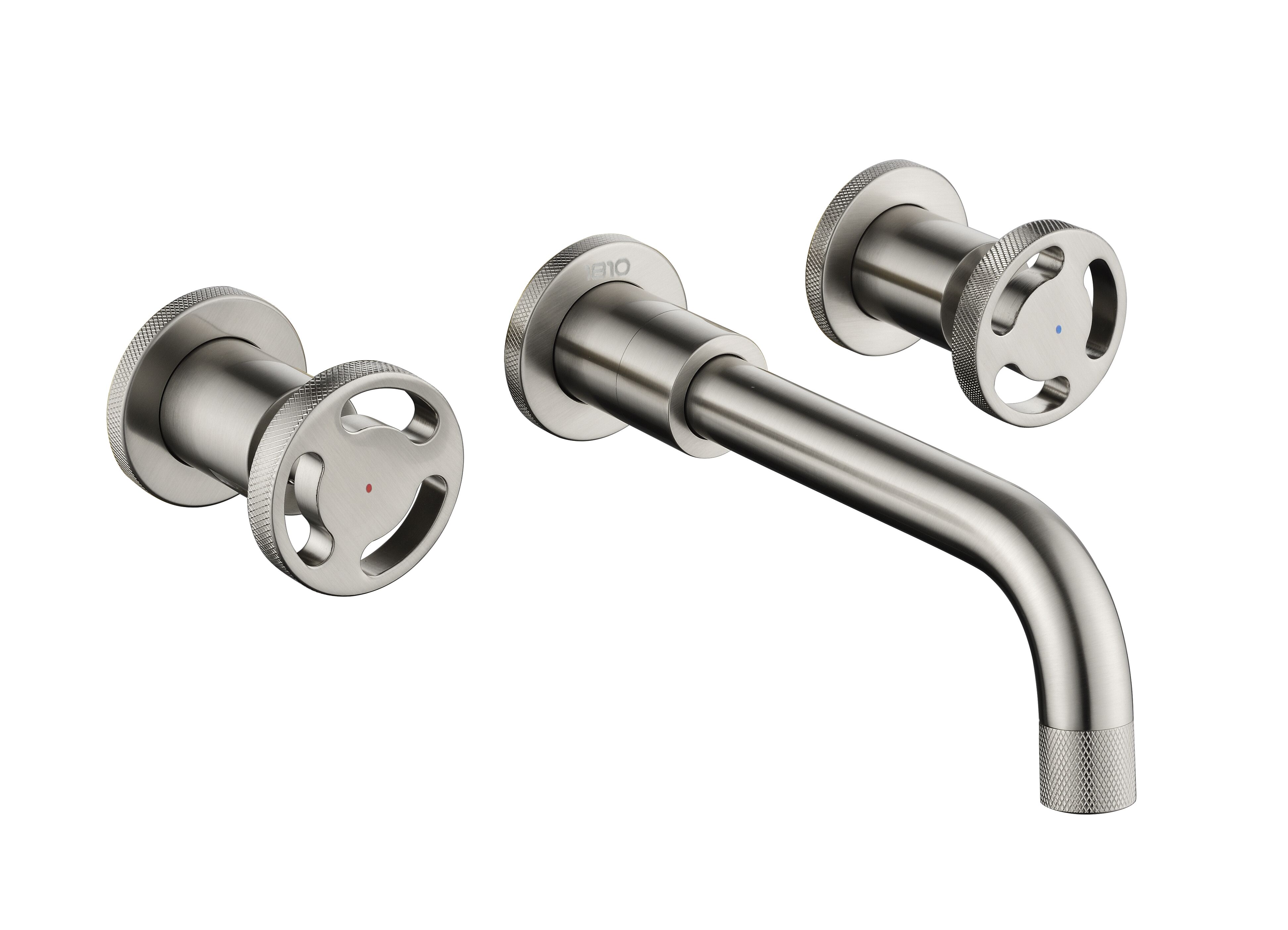 Brushed Steel Henry Holt Wall Mount Kitchen Taps