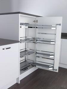 Arena Style Tandem larder unit, studio height, 500mm wide, grey shelves (KASSTLF500SC)