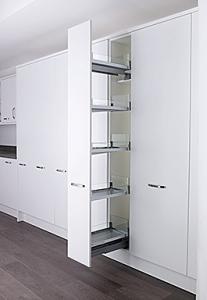 Convoy Centro 300mm full extension larder unit, anti-slip shelves, glass galleries, soft-stop pro (KCONVOY300)