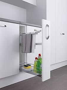 Kessebhmer Classic base unit towel pull-out, 150mm wide, chrome (KTRBP150C)