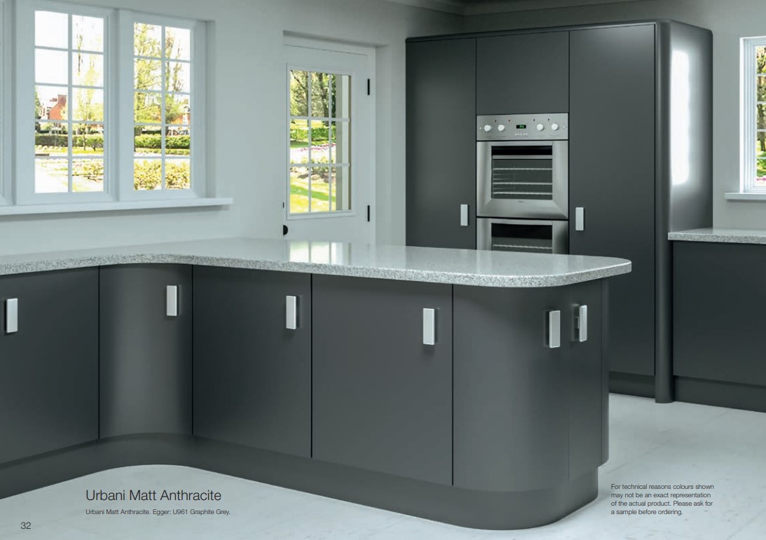 MAK Urbani Collection Anthracite High Gloss Handleless