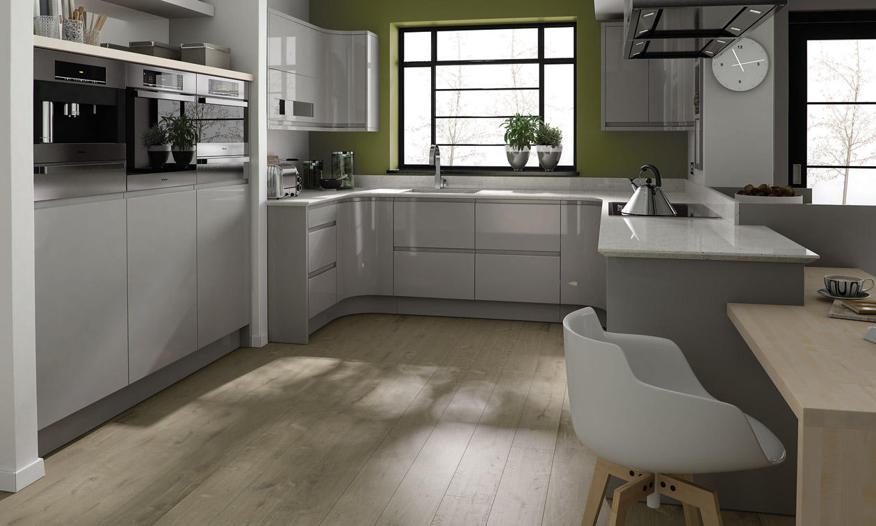 Second Nature Remo Collection Matt Dove Grey Handleless