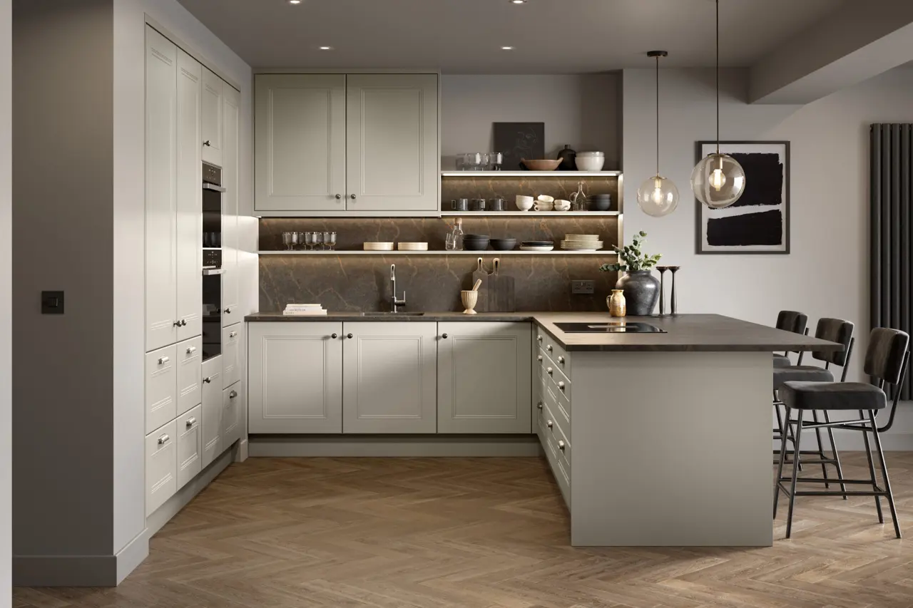 Buxton in Supermatt Taupe Grey kitchen