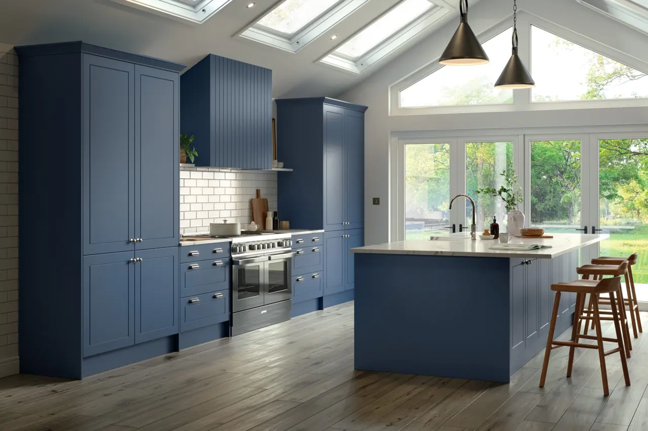 Dalton in Matt Colonial Blue kitchen