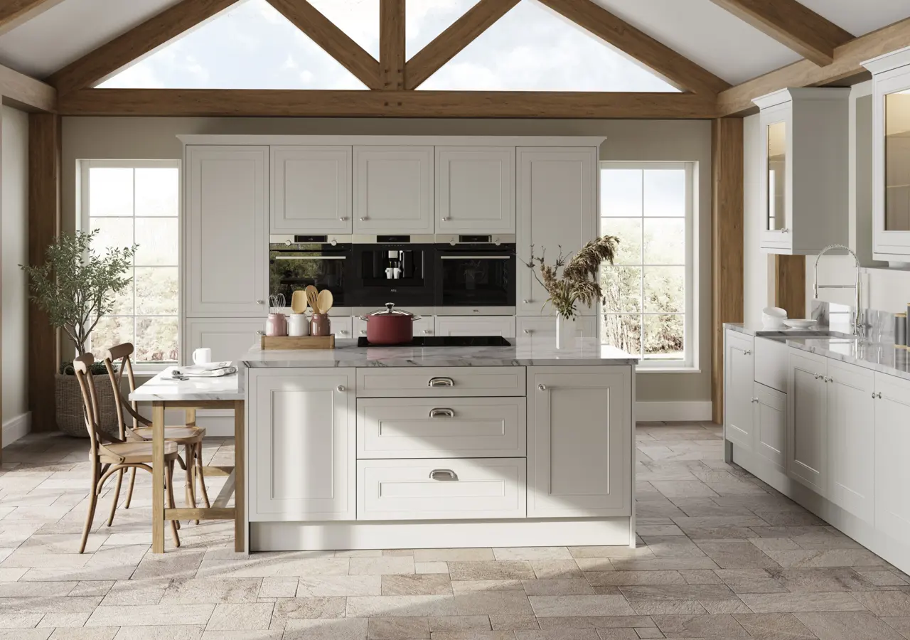 Helmsley in Supermatt Light Grey kitchen