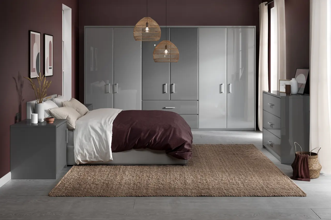 Pisa in High Gloss Light Grey High Gloss Dust Grey (bedroom) kitchen