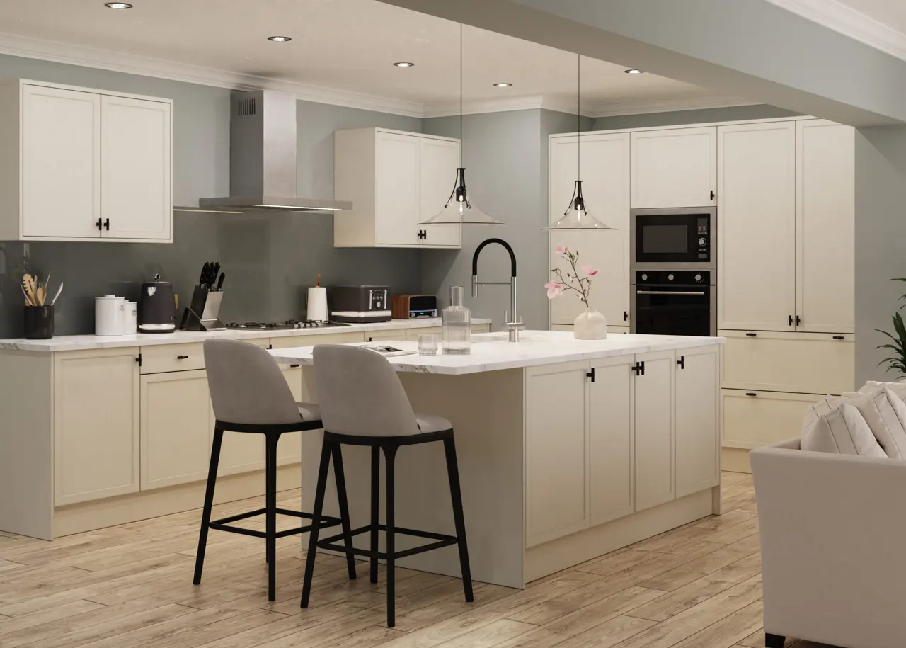 Richmond (40mm stile) in Supermatt Taupe Grey kitchen