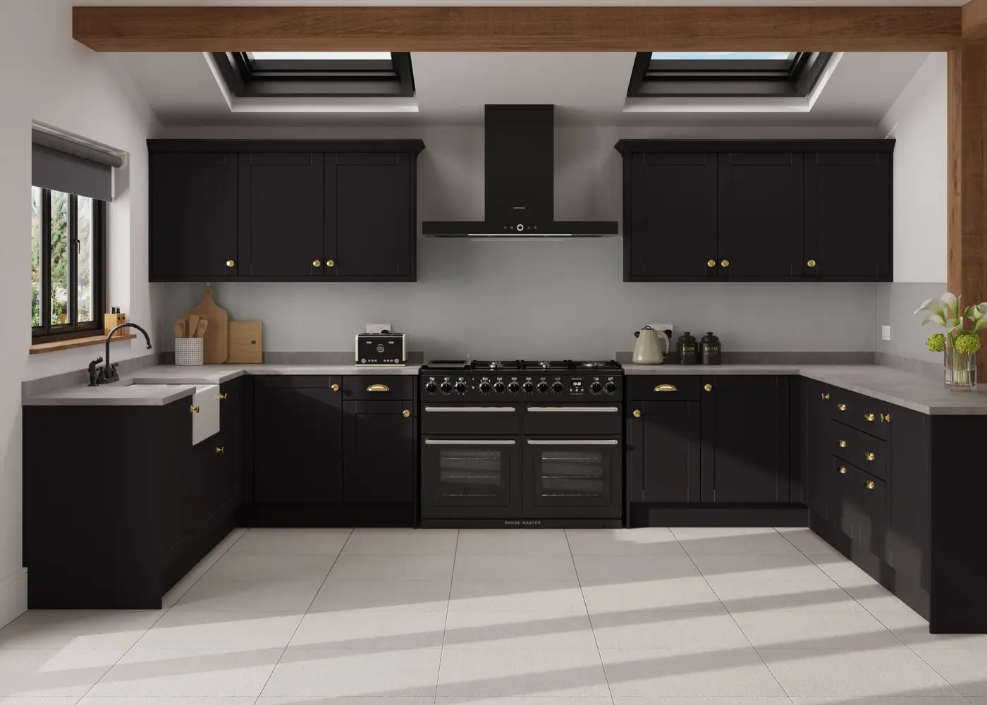 Shaker in Supermatt Black made to measure kitchen doors