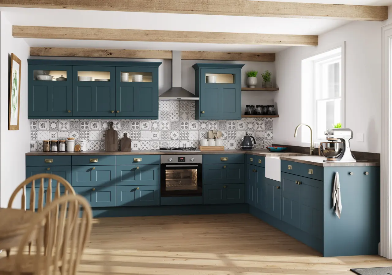 Stratford in Supermatt Colonial Blue kitchen
