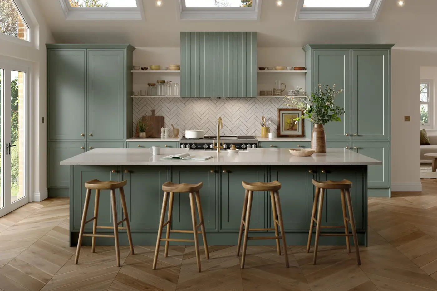 Tullymore in Matt Sage Green made to measure kitchen doors