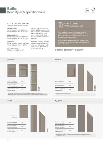 Bella door styles & specifications brochure cover