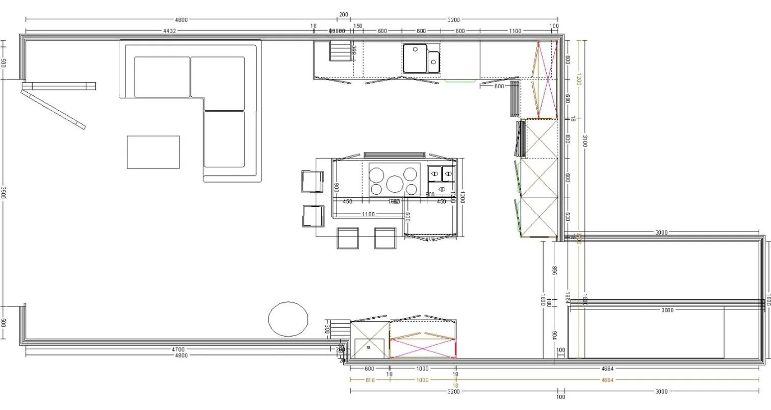 Dimensional floor plan