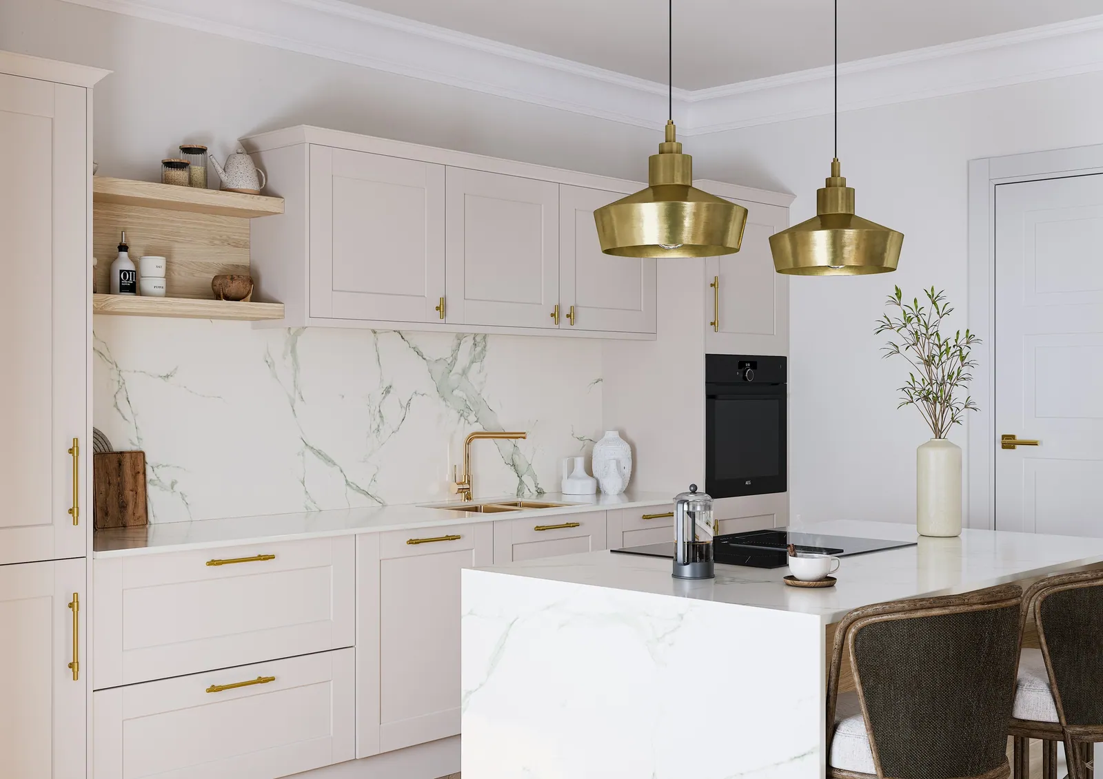 Belsay Smooth kitchen by Second Nature