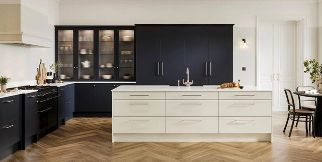 Otto Painted Handleless kitchen by Burbidge