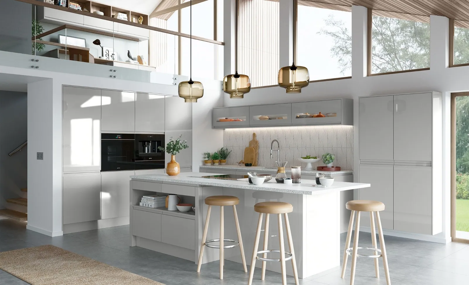 Strada Gloss Handleless kitchen by Stori