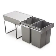 Pull-Out Waste Bin, 2 x 21 Litre Bins, For 400mm Cabinet