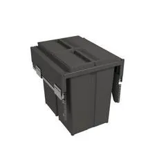 Pull-Out Waste Bin With Plastic Lid, 2 x 29 Litre Bins
