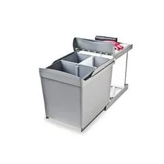 Pull-Out Waste Bin, Automatic Opening, 2 x 21 Litre Bins