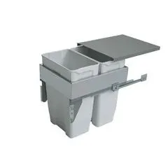 Pull-Out Waste Bin W/Metal Lid, 2 x 30L Bins For 500mm Cab.