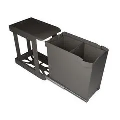 Pull-out waste bin, automatic opening, 2 x 14 litre bins