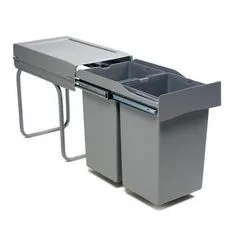 Pull-Out Waste Bin, 2 x 14 Litre, Full Extension Runners