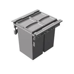 Pull-Out Waste Bin, 2 x 29 Litre Bin, For 500mm Cabinet