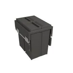 Pull-Out Waste Bin With Plastic Lid, 2 x 29 Litre Bins